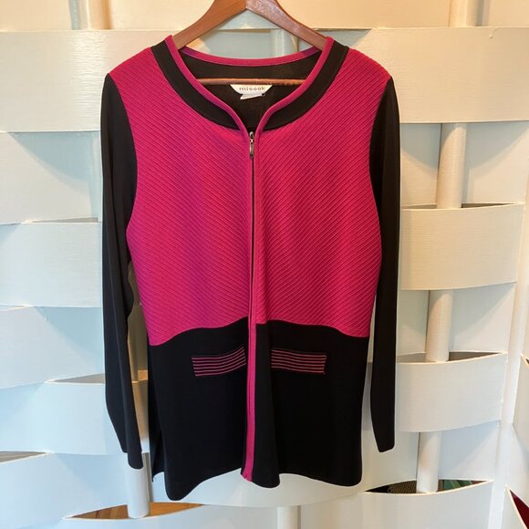 Exclusively Misook Magenta & Black Jacket Large L - Picture 2 of 6